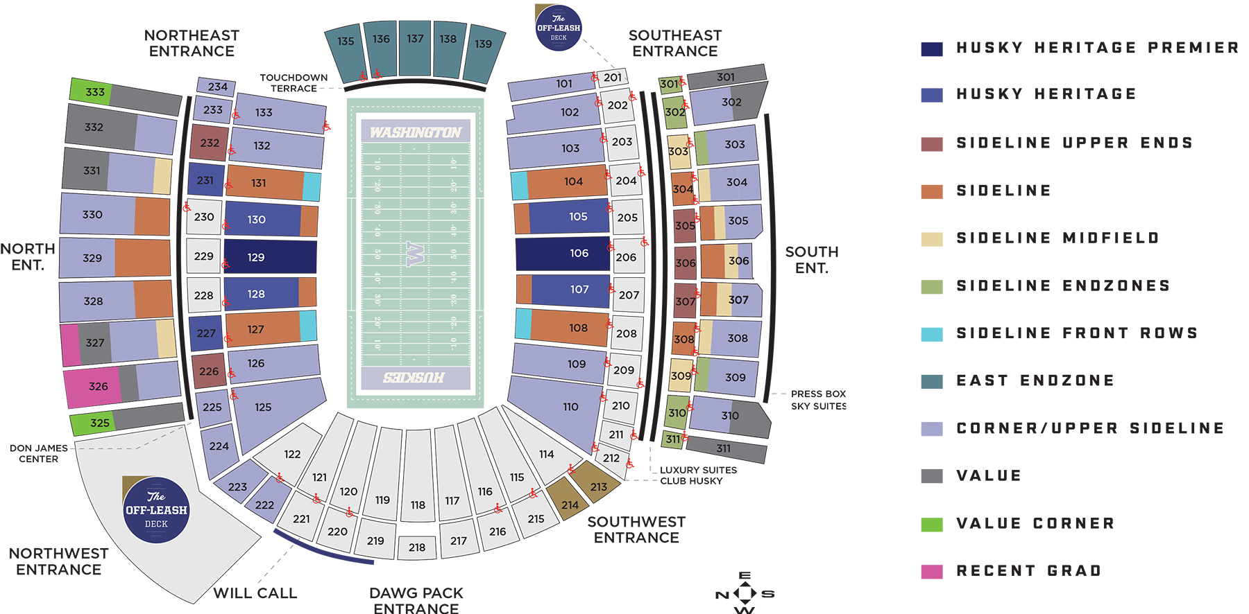 Husky Stadium Seating Chart Covered